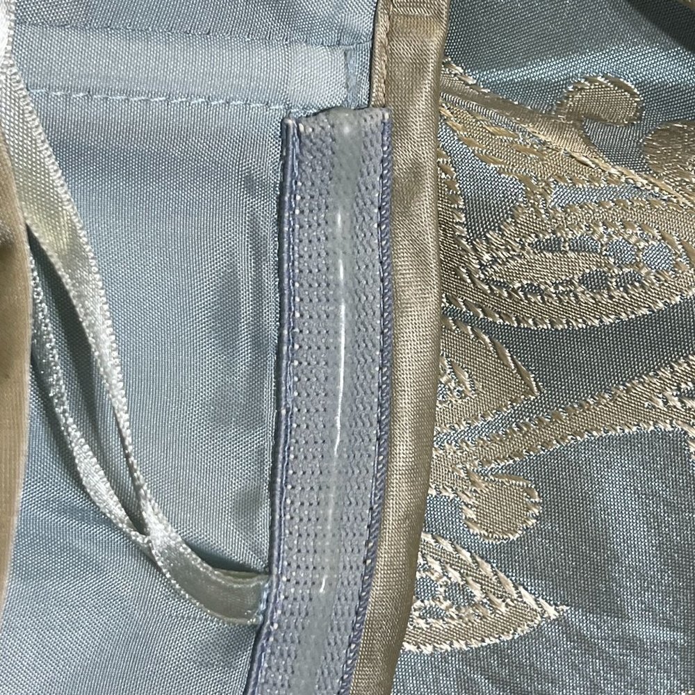 Harold's Strapless Party Dress Bridesmaid Brocade Blue Taupe Size 2 - Picture 5 of 8